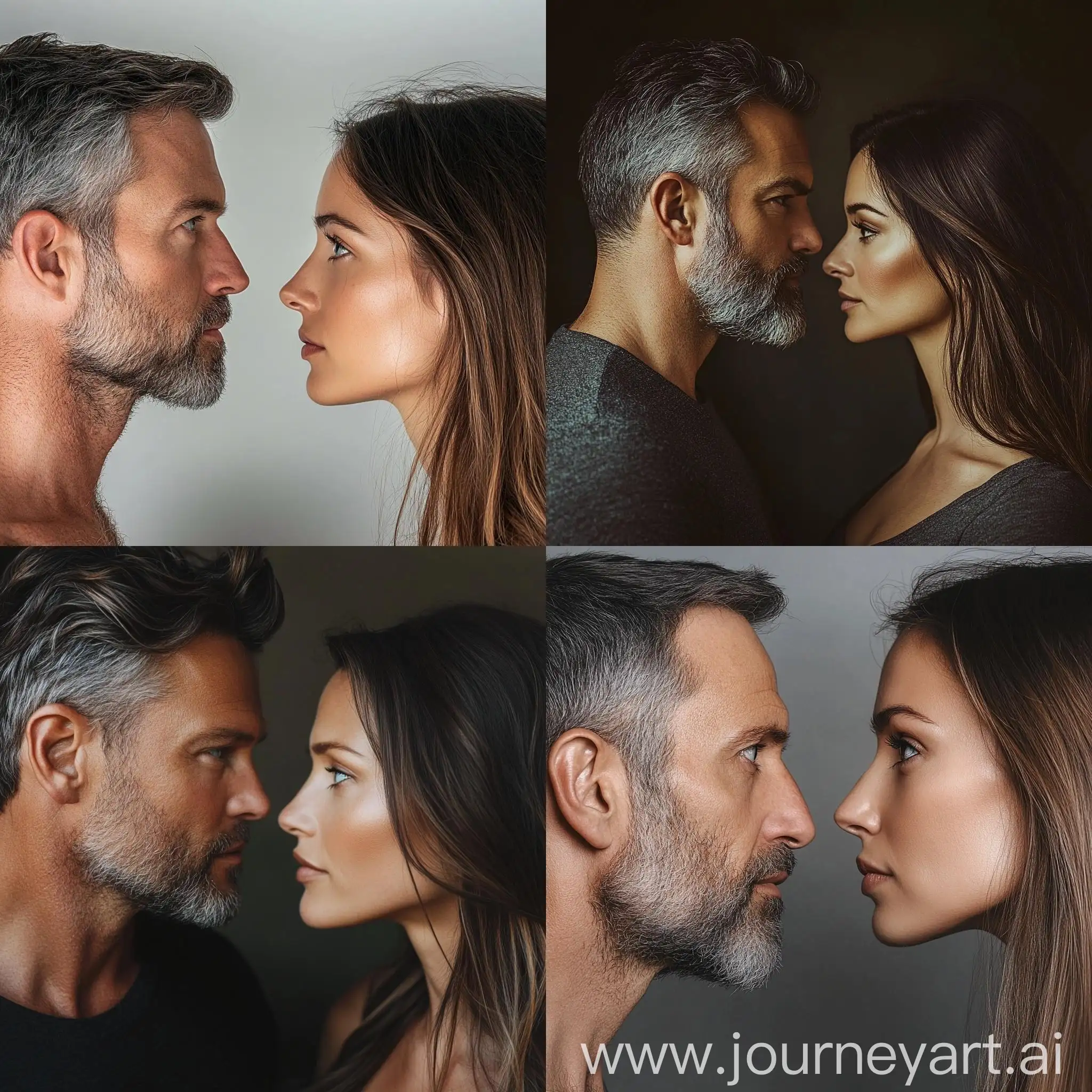 Intimate-Moment-Man-and-Woman-Facing-Each-Other-with-Closed-Eyes