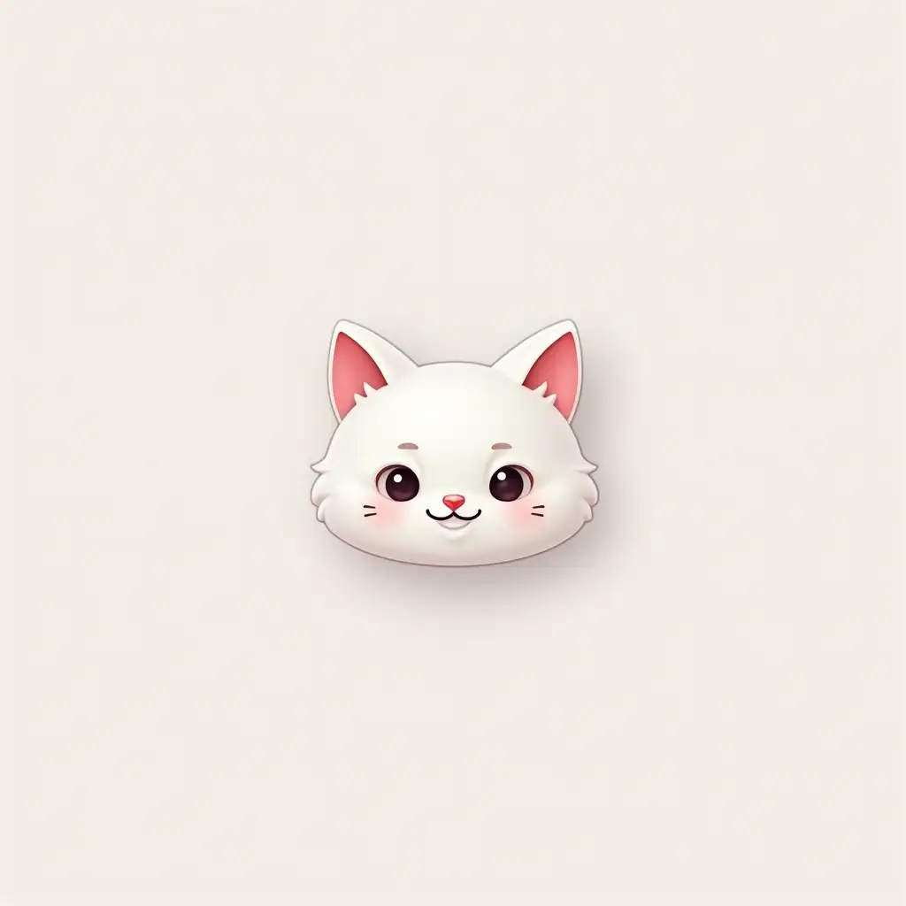 white cat, 2 heads, emoji for use on mobile