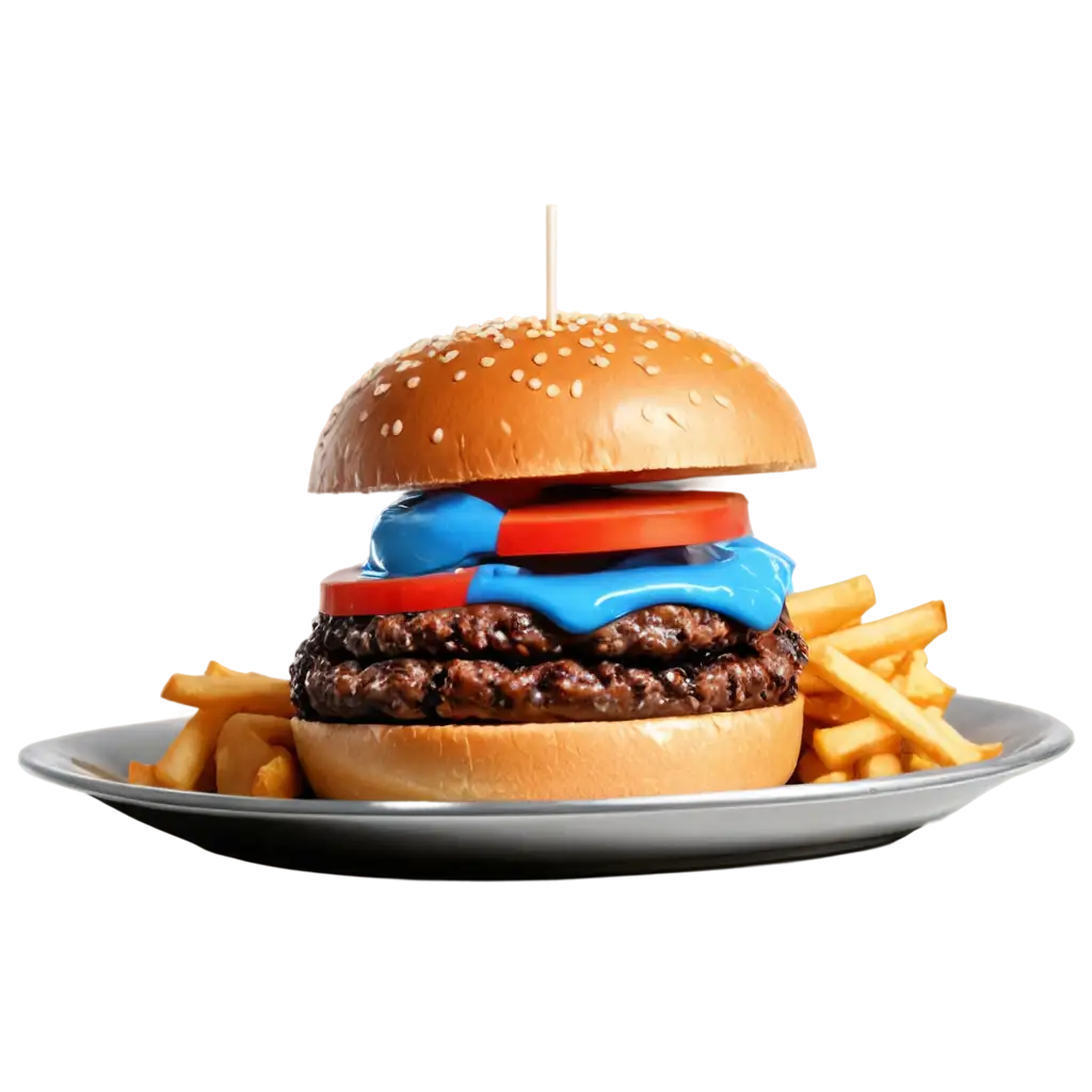 Futuristic-Burger-with-Blue-Neon-Sauce-Dripping-HighQuality-PNG-for-Digital-Projects