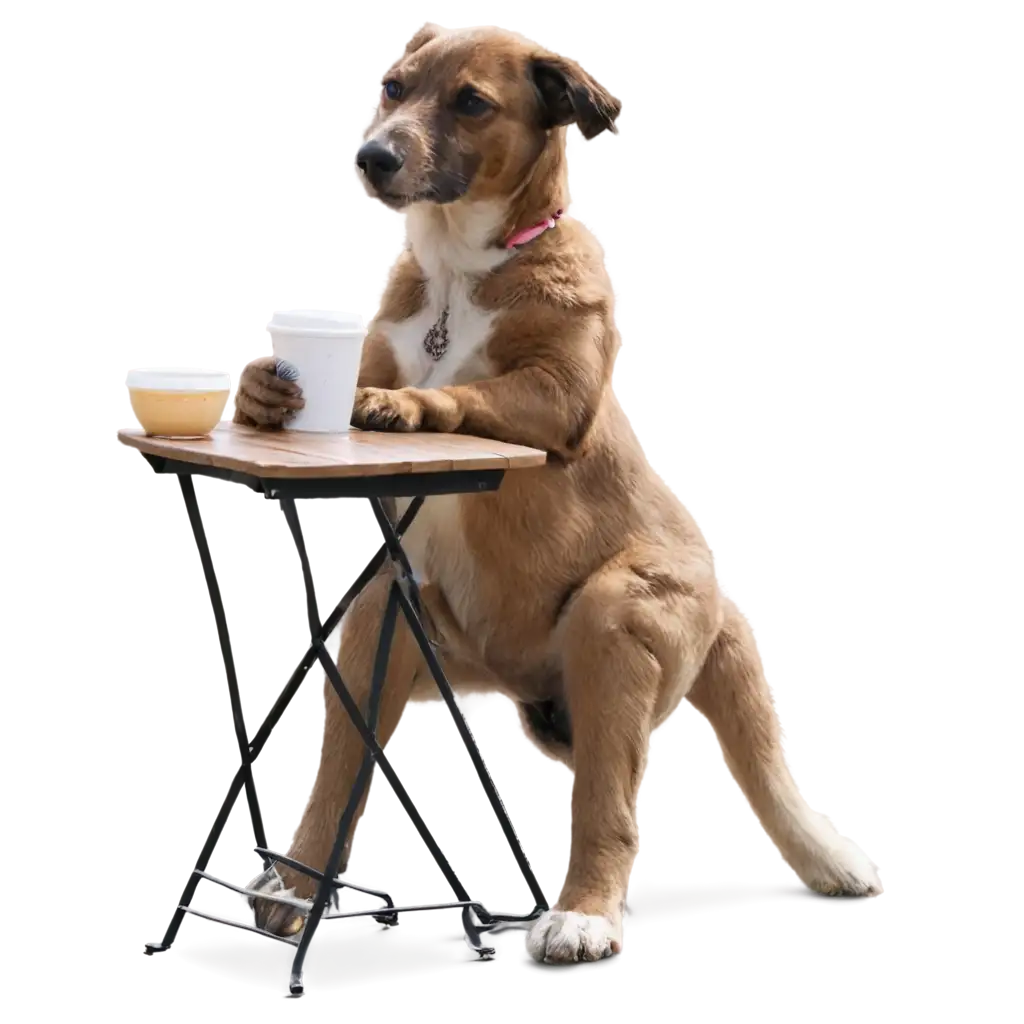 PNG-Image-of-a-Dog-Sipping-Coffee-at-a-Tea-Shop-Cozy-Canine-Moment