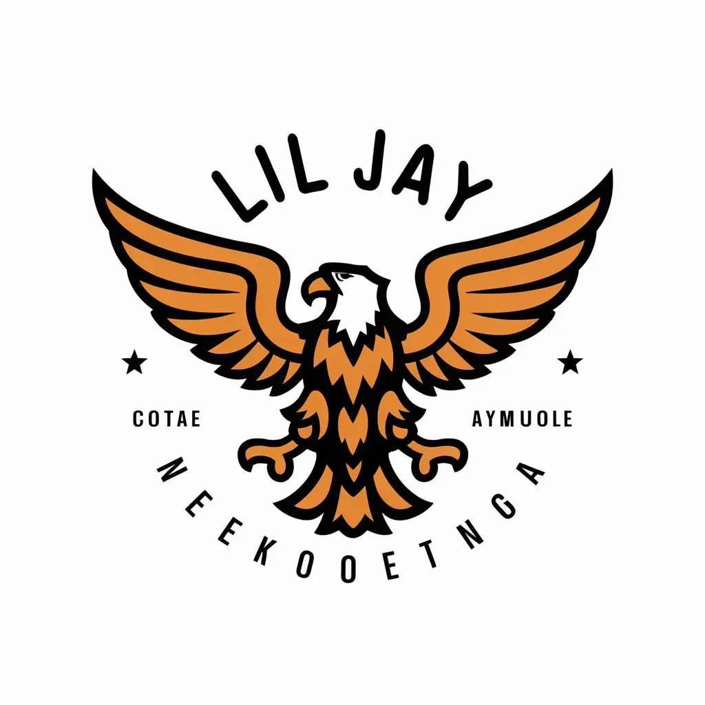 a vector logo design,with the text "LIL JAY", main symbol:eagle,complex,be used in Others industry,clear background