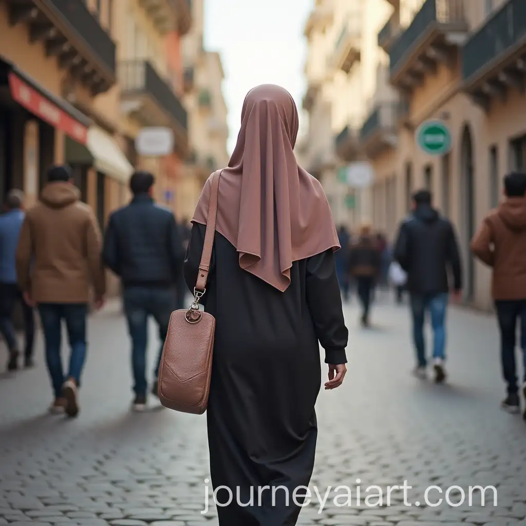 Hijabi-Girl-Walking-Alone-in-Urban-Street