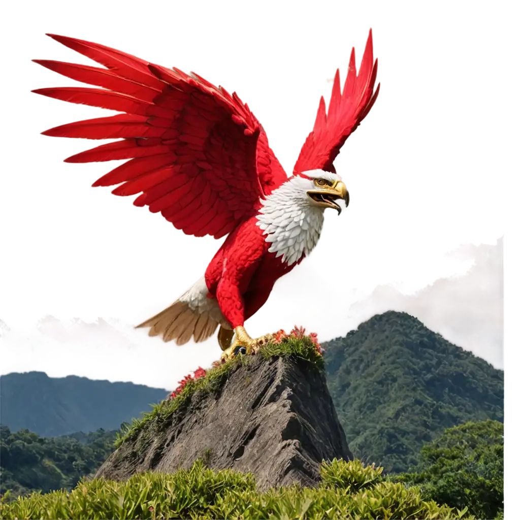 Create-Stunning-PNG-Image-of-Garuda-Merah-Putih-atop-a-Majestic-Mountain