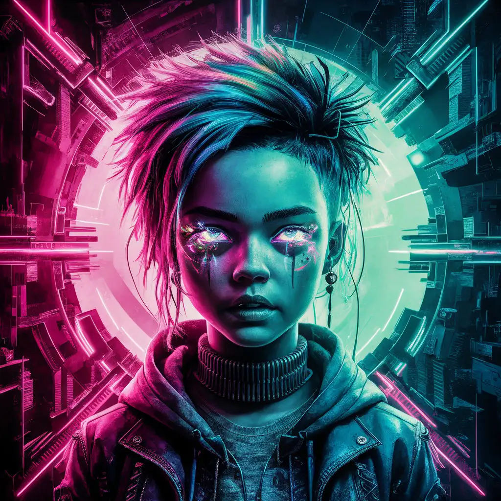 Cyberpunk Abstract Art House Portrait of a Girl