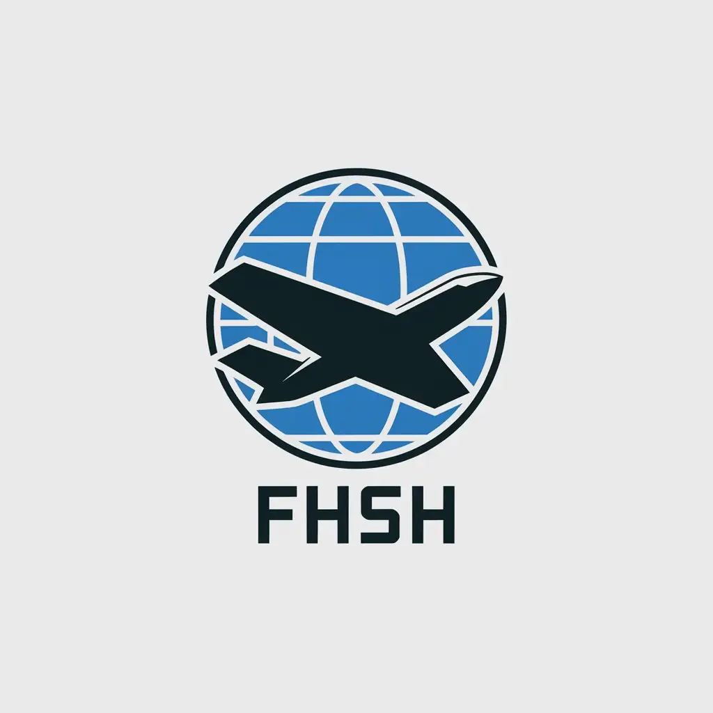 a vector logo design,with the text "FHSH", main symbol:aircraft,Moderate,be used in Internet industry,clear background