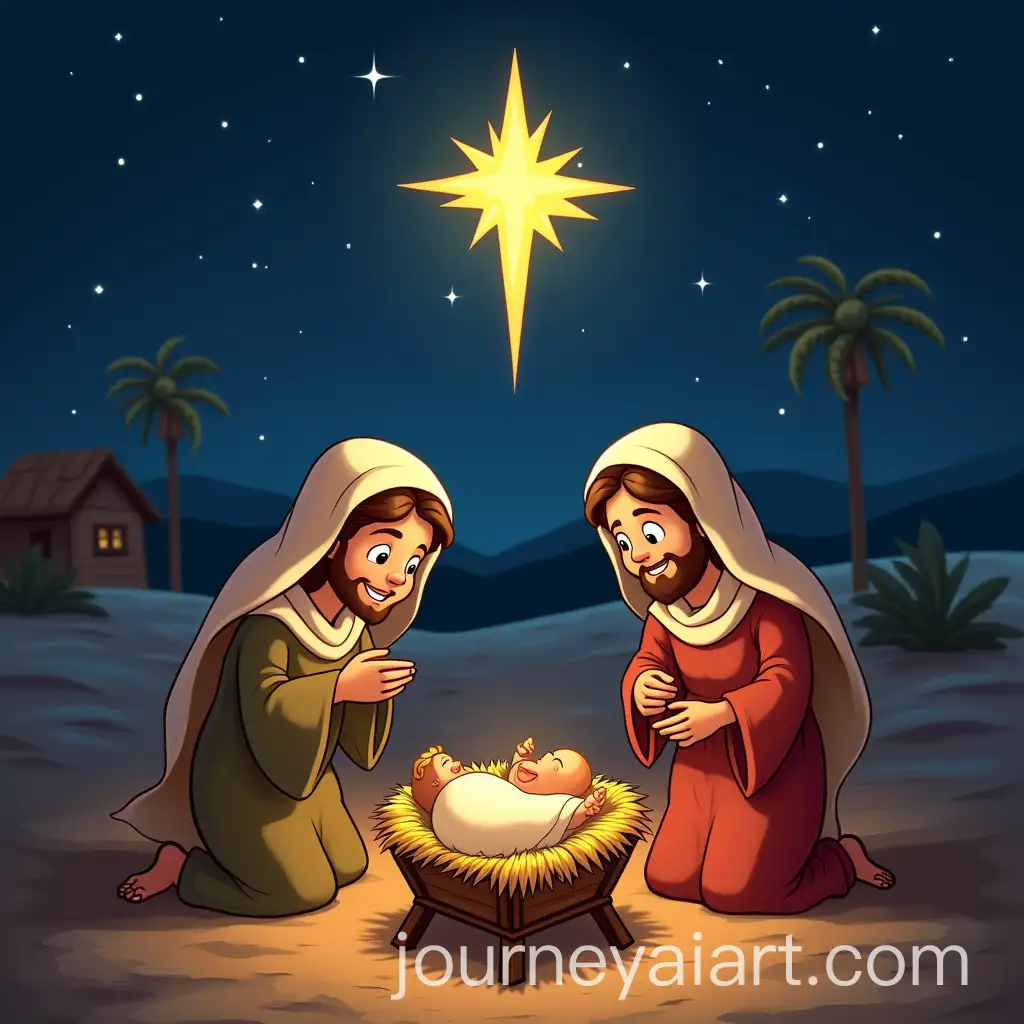 Animated-Cartoon-Scene-of-the-Epiphany-with-Manger