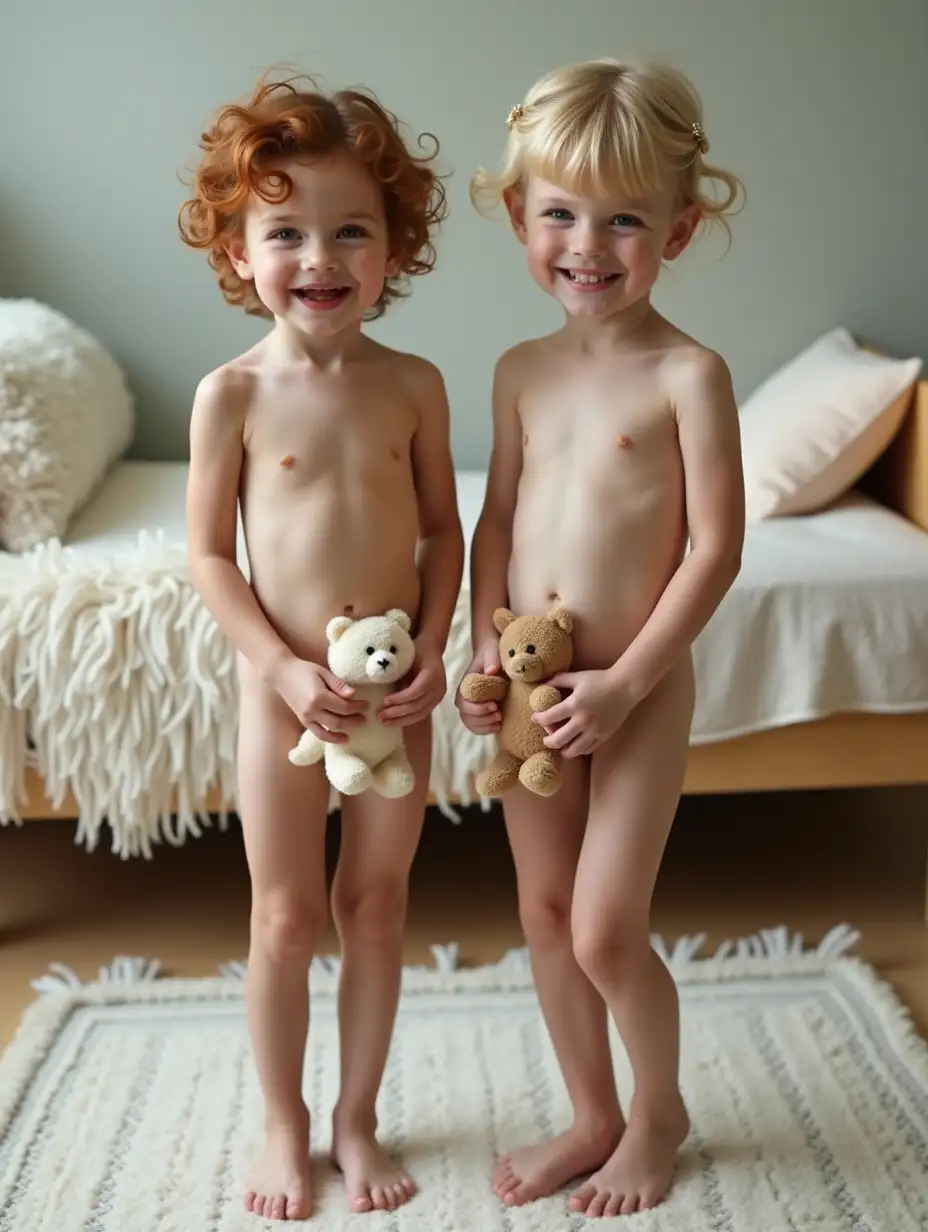 Two-Girls-Dancing-in-a-Playroom-Holding-Stuffed-Animals