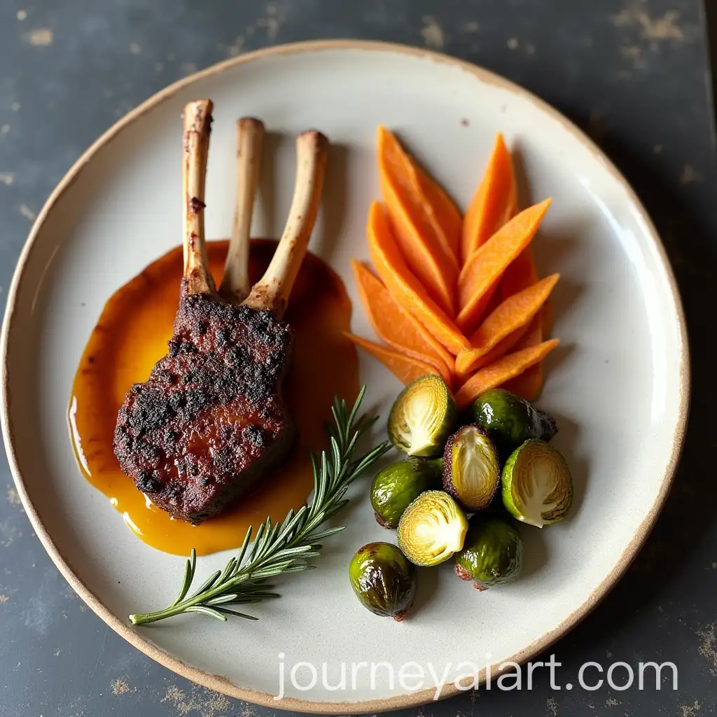 GourAI-Art-Prompt-Expansionmet-Lamb-Rack-with-Burnt-Pumpkin-Puree-and-Abstract-Vegetable-Garnish
