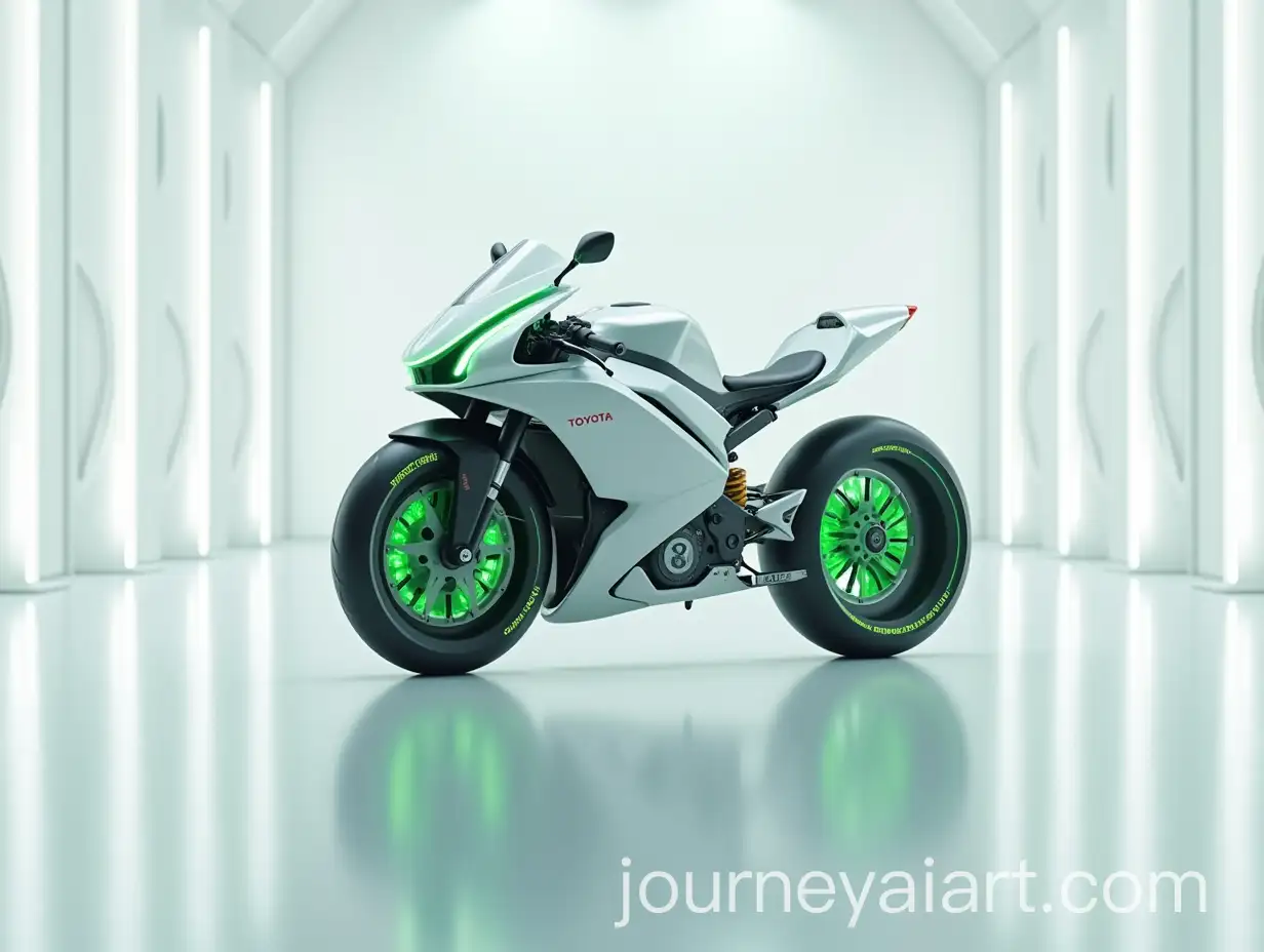 Futuristic-Toyota-HyperThemed-Motorcycle-in-a-Minimalistic-White-Showroom