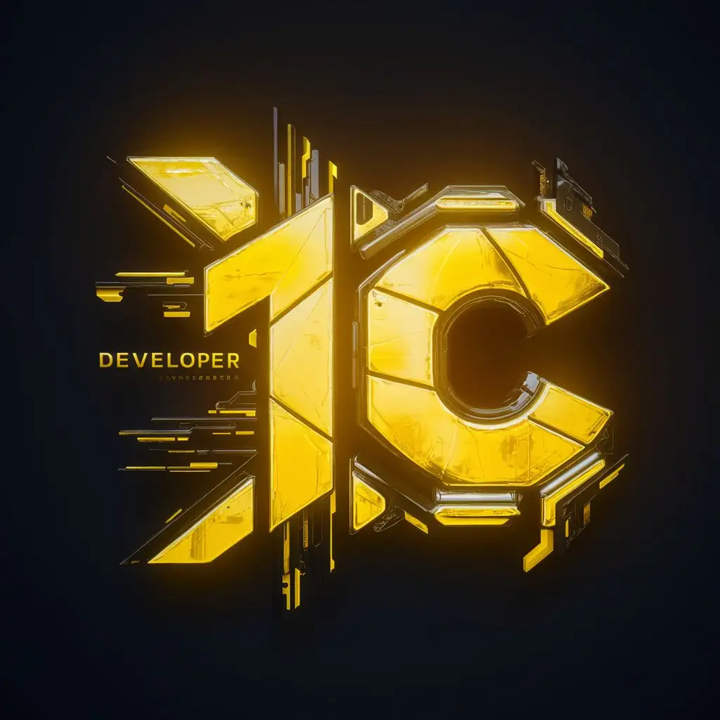 Cyberpunk-Style-Logotype-for-1C-Program-Developer-in-Yellow-Tones