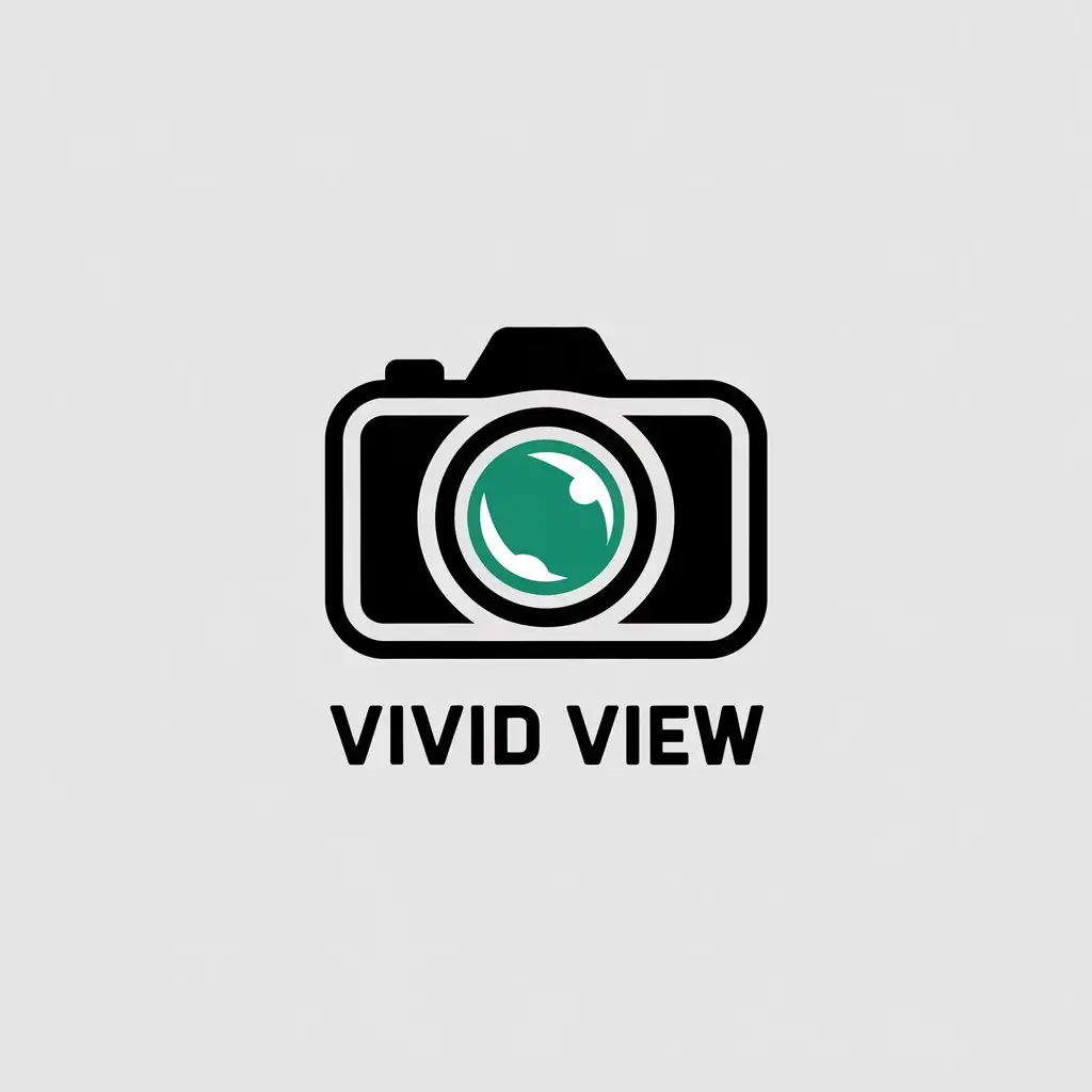 LOGO Design for VIVID VIEW Minimalistic Camera Symbol with Clear Background