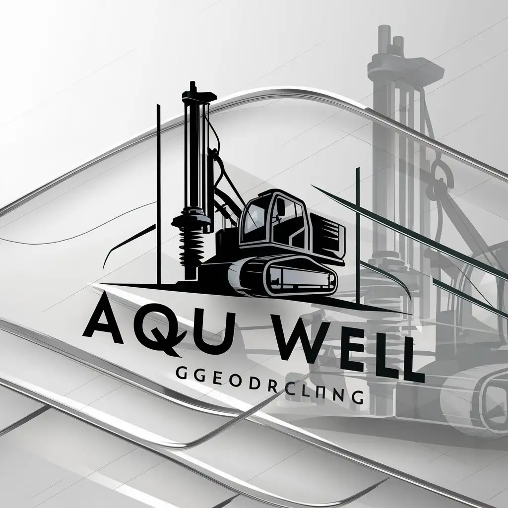 LOGO Design for Aqua GeoDrill Water Well Drilling Machine Theme for Construction Industry