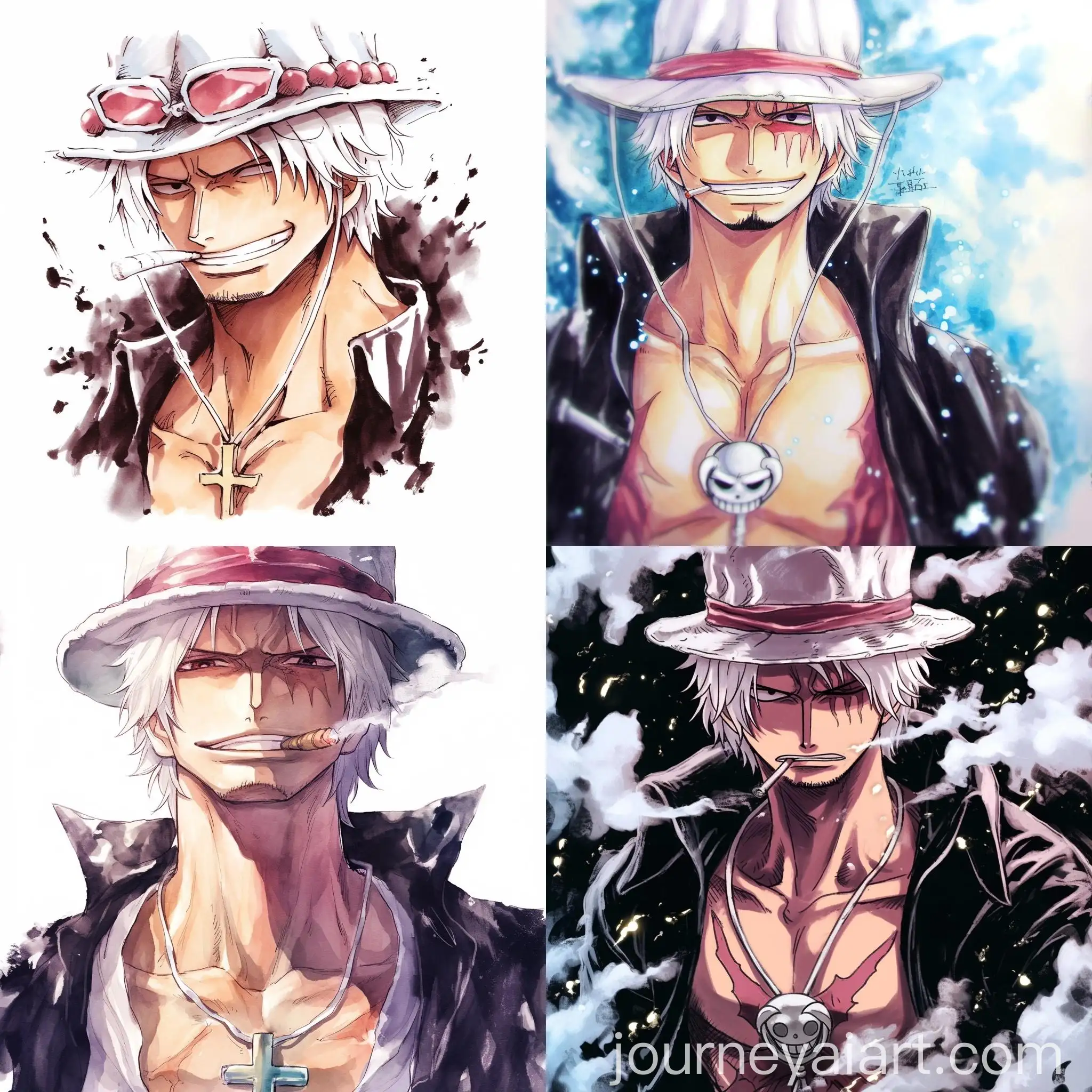Watercolor-Manga-Character-from-One-Piece-Stylized-and-Chaotic-Art-Style