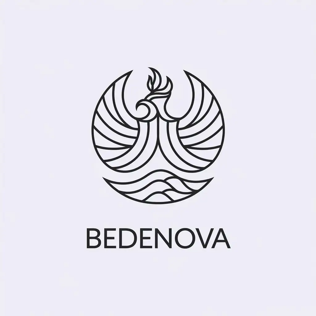 LOGO Design for BeDeNova Phoenix Wave and Flame Theme for Internet Industry