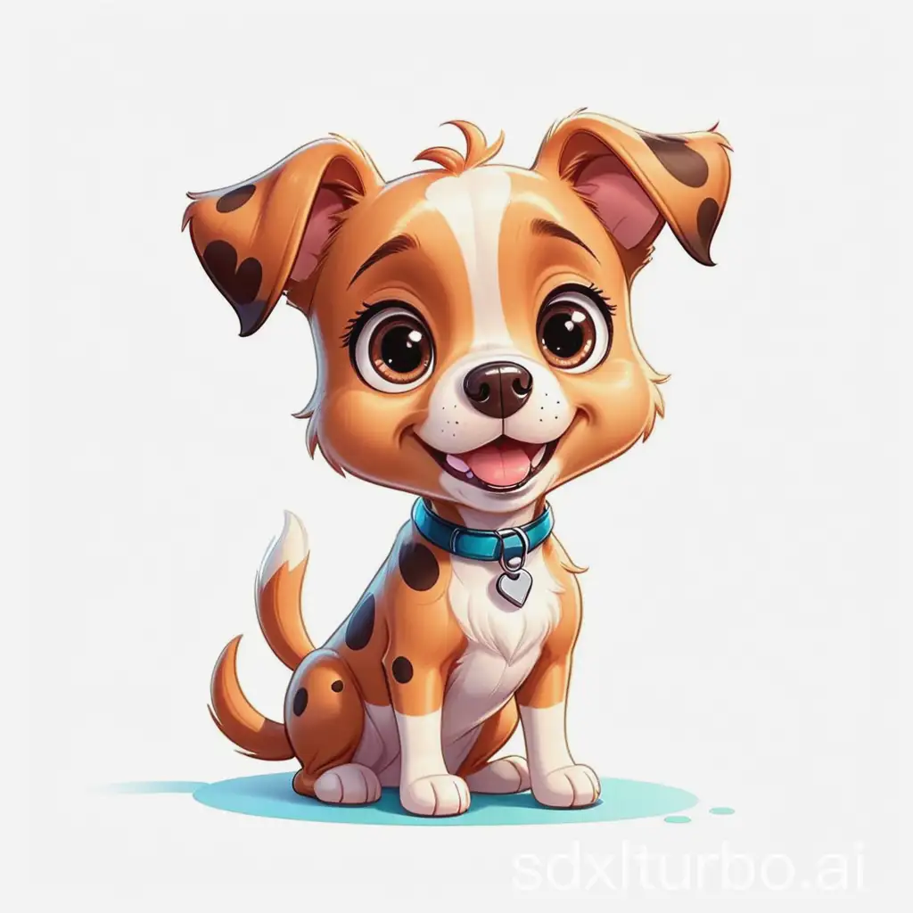 Cartoon-Dog-Asking-for-Help-on-White-Background