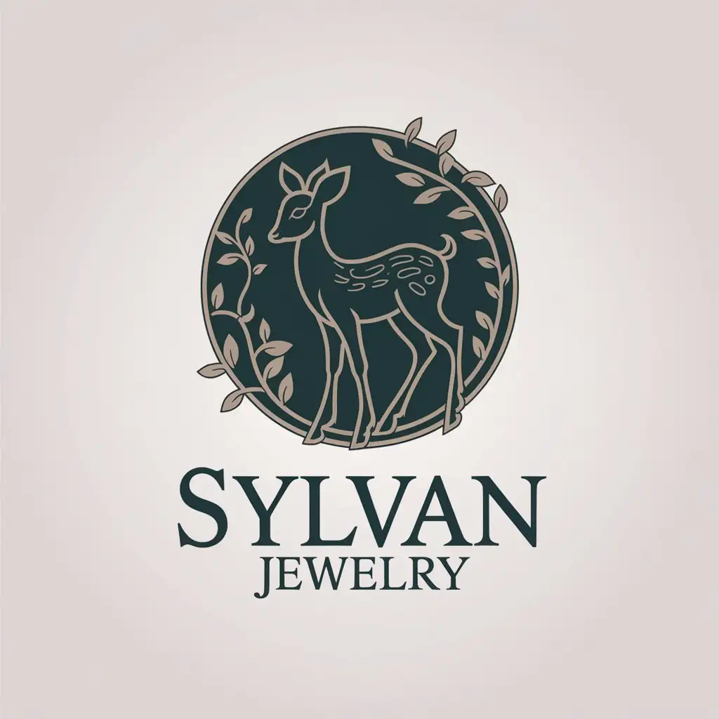 LOGO Design for Sylvan Jewelry Vector Logo Featuring a Fawn with Vines for the Retail Industry