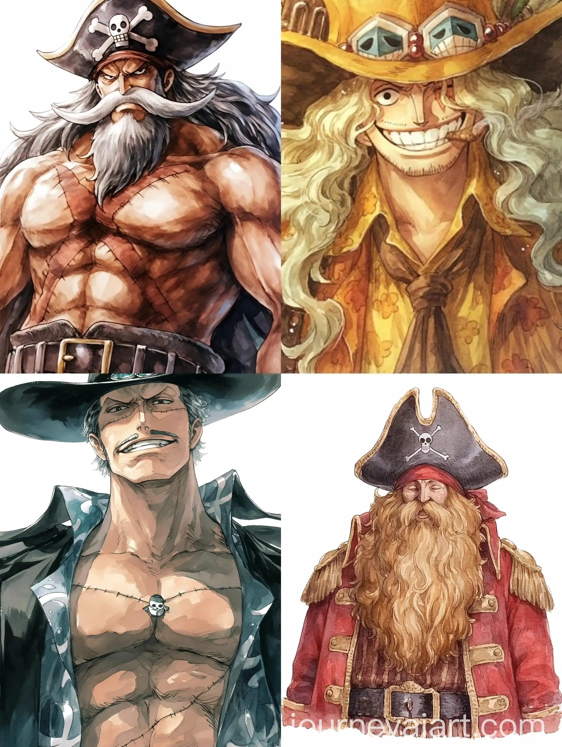 Watercolor-Painted-Pirate-Character-from-One-Piece-Manga