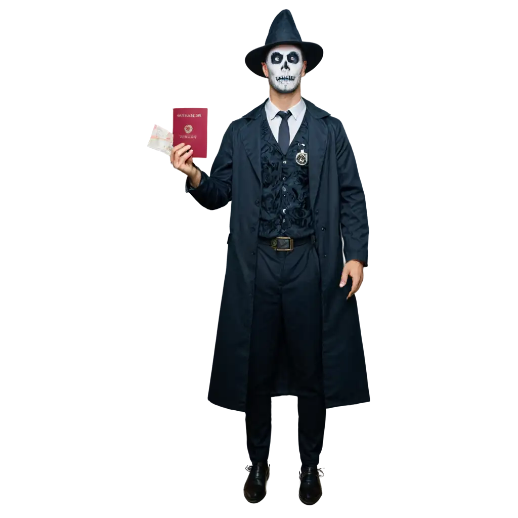 HalloweenThemed-PNG-Image-of-a-Male-Tourist-with-a-Passport