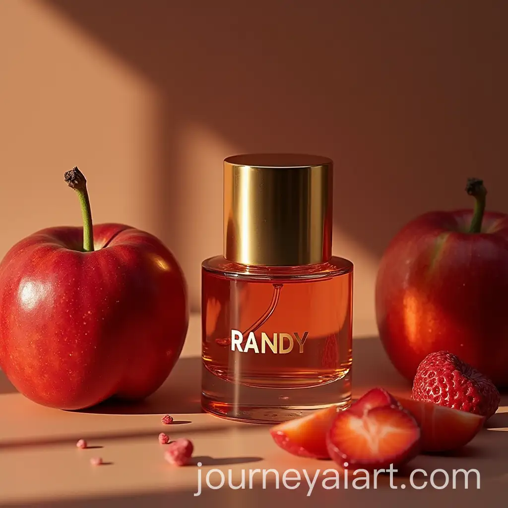 Perfume-Bottle-Next-to-Fresh-Fruit-with-RANDY-Label