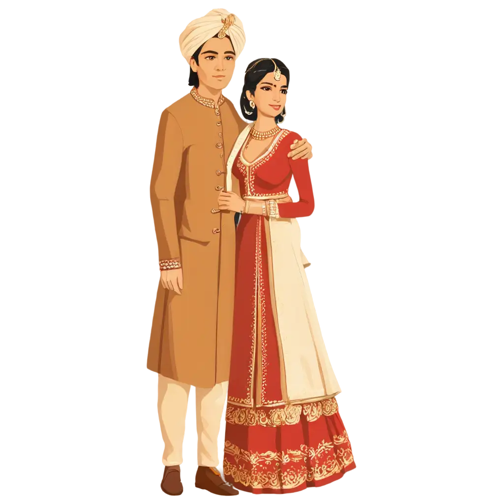 Indian-Wedding-Clipart-PNG-Elegant-and-HighQuality-Digital-Artwork-for-Celebrations