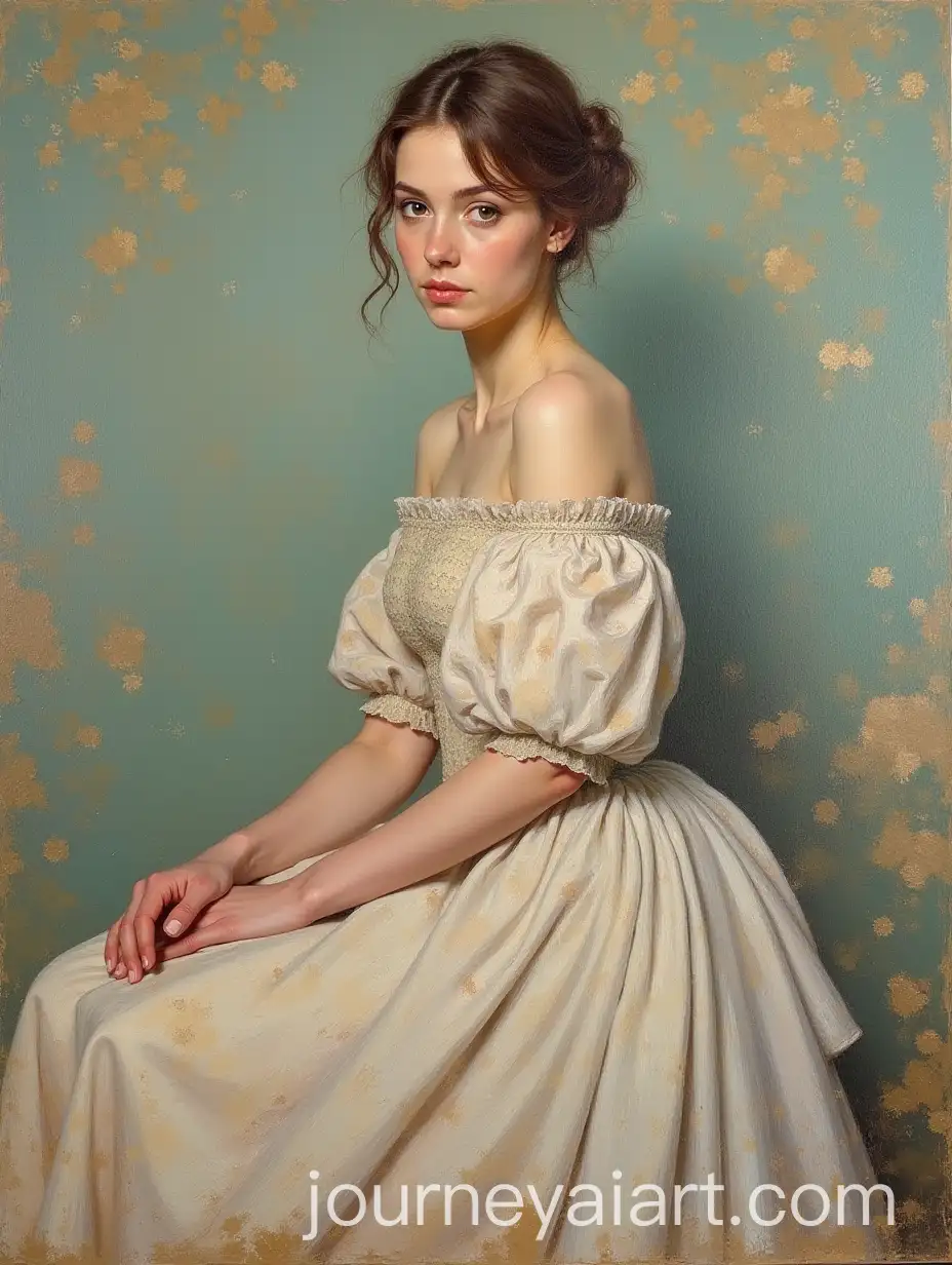 PostImpressionism-Painting-of-a-Woman-in-a-Dress