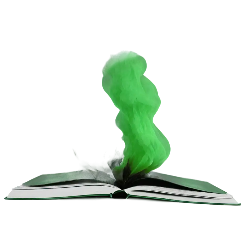 Strange-Book-with-Green-Smoke-PNG-HighQuality-Image-for-Fantasy-and-Mystical-Designs