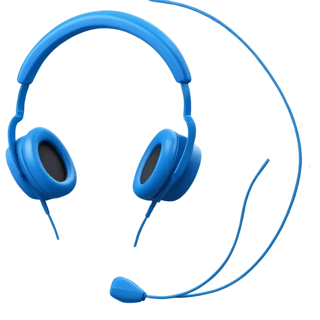 3D-Colored-Blue-Headset-PNG-Image-Enhance-Visuals-with-Realistic-Depth