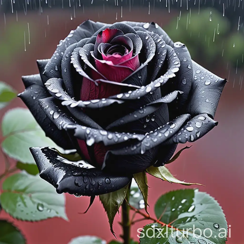 Black-Rose-with-Raindrops