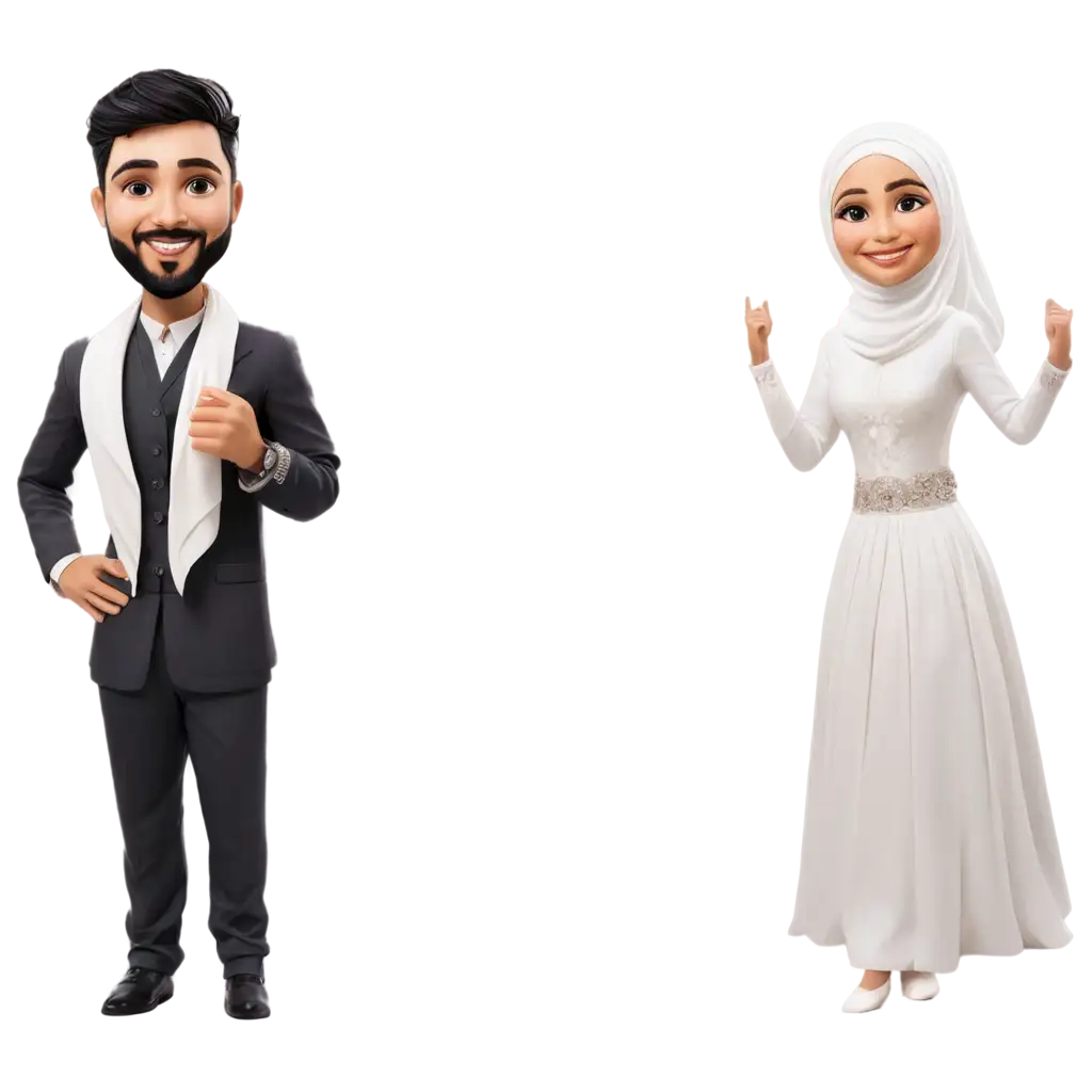 Engagement-Caricature-Bride-and-Groom-PNG-Image-Celebrating-a-Muslim-Wedding