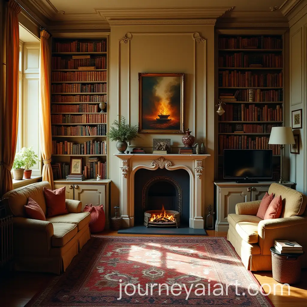 Grandmothers-Living-Room-with-Bookshelves-and-Bebelplatz-Poster