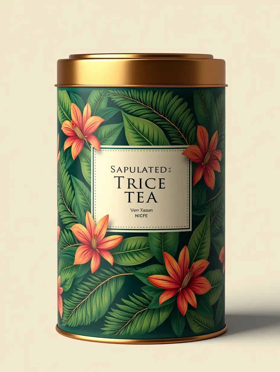 Premium-Loose-Tea-Tin-Can-Design-with-Tropical-Aesthetic-and-Elegant-Colors