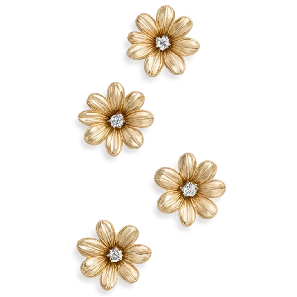 Golden-FlowerShaped-Earrings-PNG-Image-for-Elegant-Digital-Art-and-Design