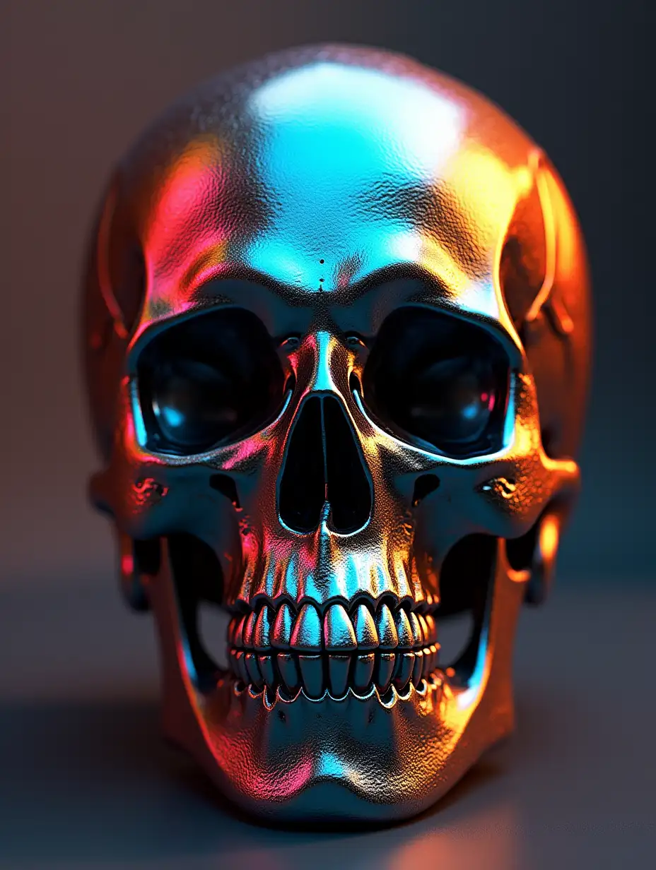 HalfMetallic-Multicolored-Skull-with-Intricate-Detailing