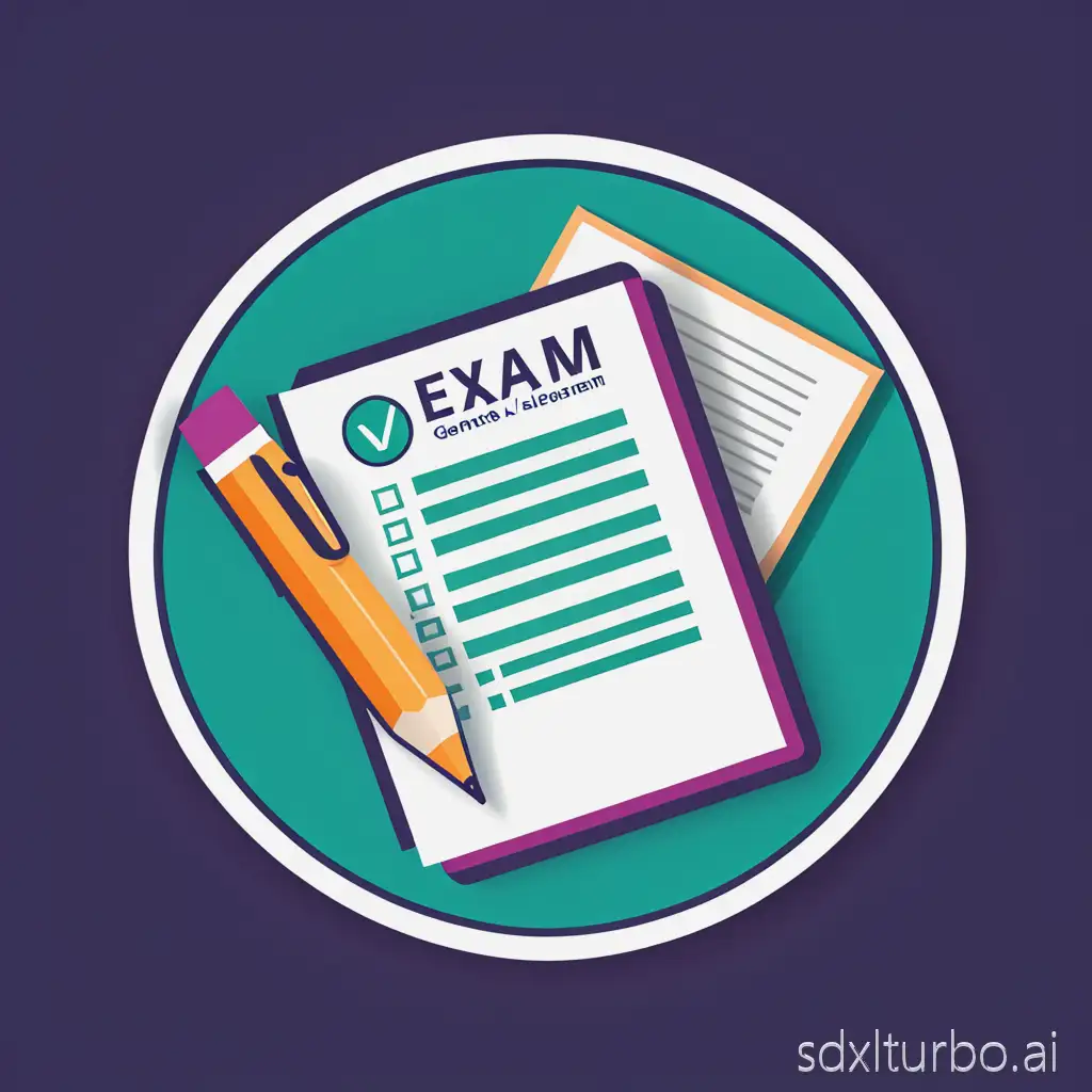 Generate an exam-related LOGO image, format png, size 200px times 200px