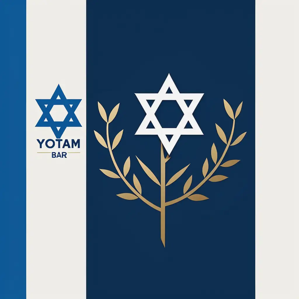 Minimalist Bar Mitzvah Logo Design with Israeli Elements