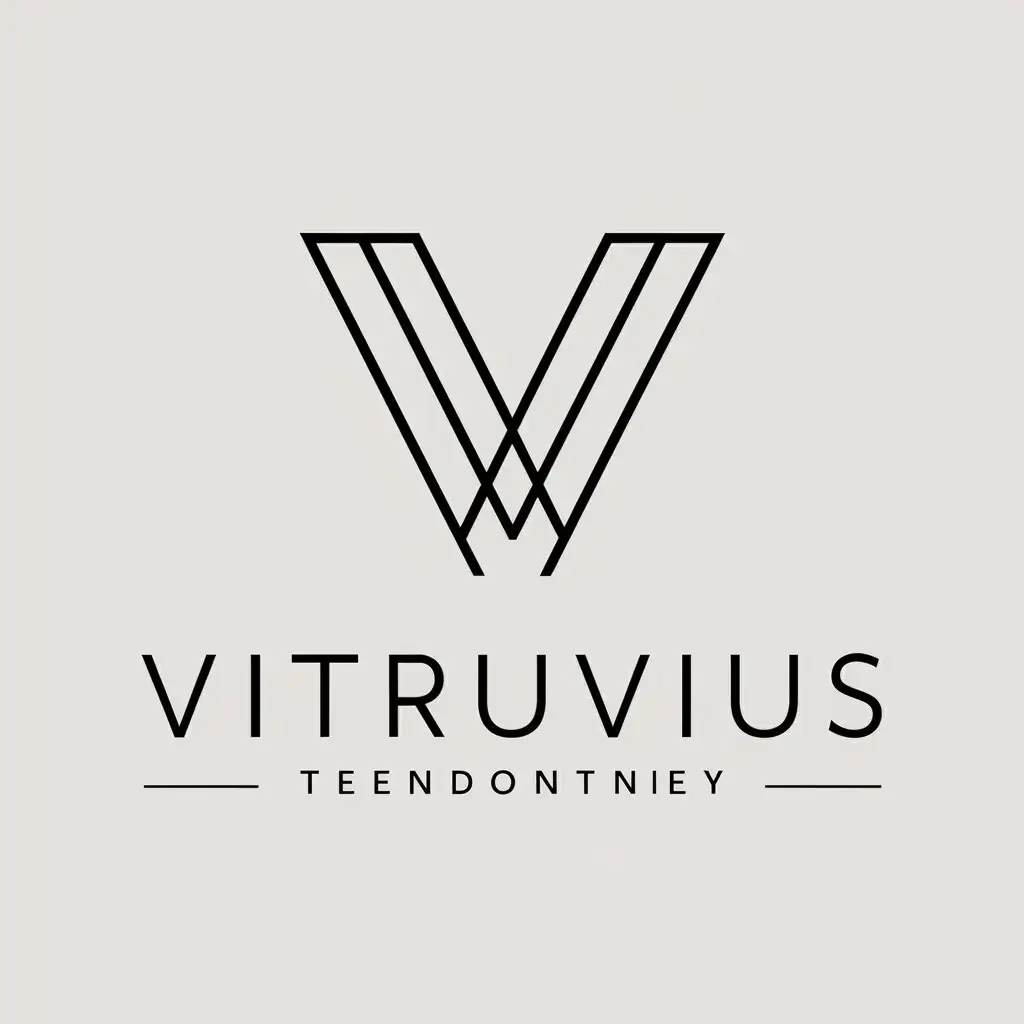 a vector logo design,with the text "Vitruvius", main symbol:vitruvius,Minimalistic,clear background