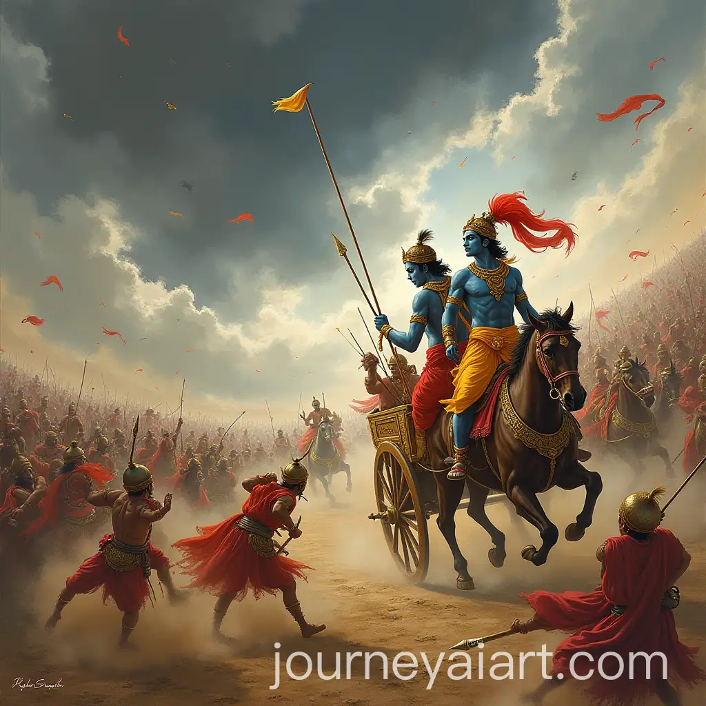 Mahabharat-Battlefield-with-Krishna-and-Arjuna-inAI-Image-Prompt-Expansion-Epic-War-Scene