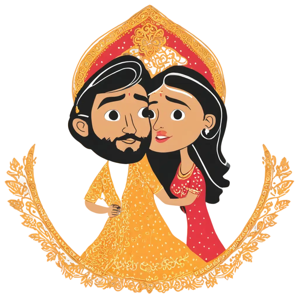 Stunning-Hindu-Wedding-Logo-Dulha-and-Dulhan-PNG-for-Unforgettable-Celebrations