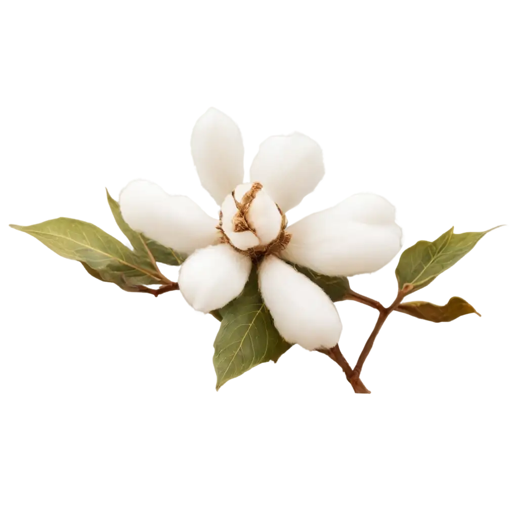 Exquisite-Cotton-Flower-PNG-Capturing-Natures-Delicacy-in-HighQuality-Imagery