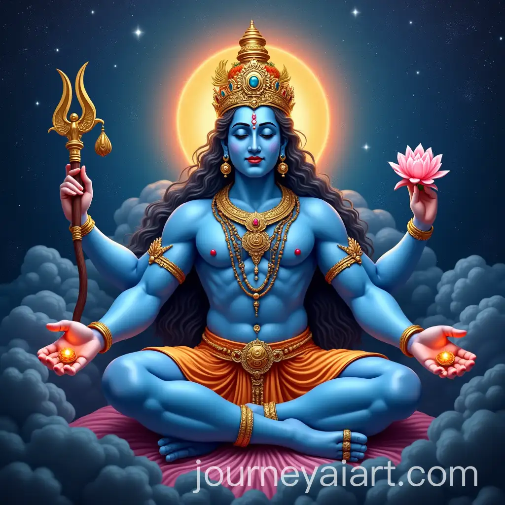 Hindu-God-Mahavishnu-Sleeping-in-the-Cosmic-Universe-with-Four-Hands-and-Divine-Symbols