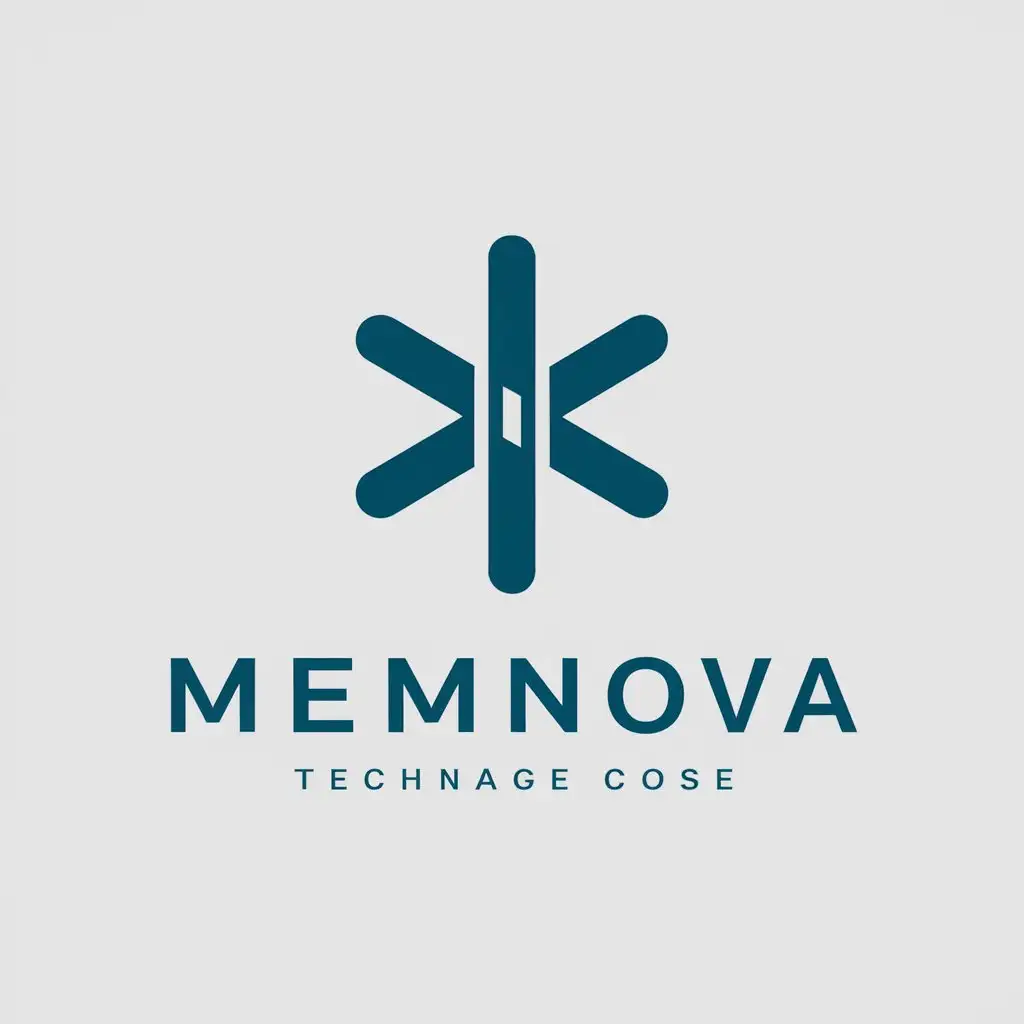 a vector logo design,with the text "Memnova", main symbol:Crossbar array,Moderate,be used in Technology industry,clear background