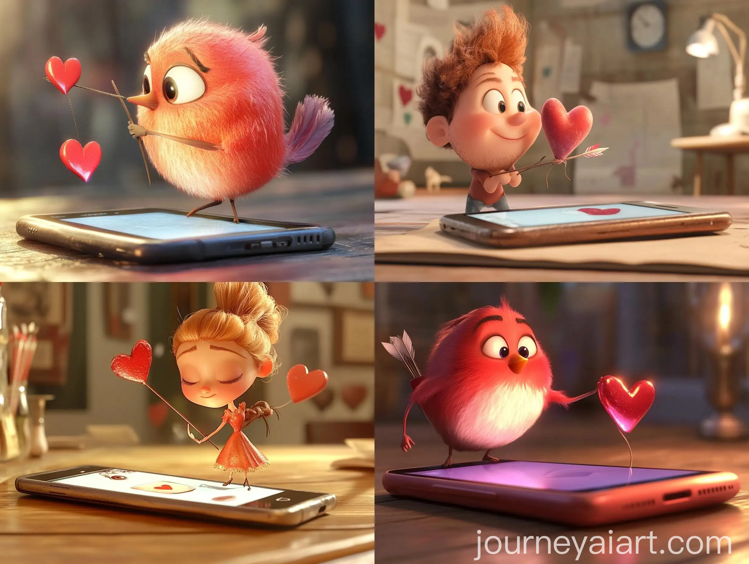 Cupids-Arrow-Struck-on-a-Smartphone-in-Pixar-Style