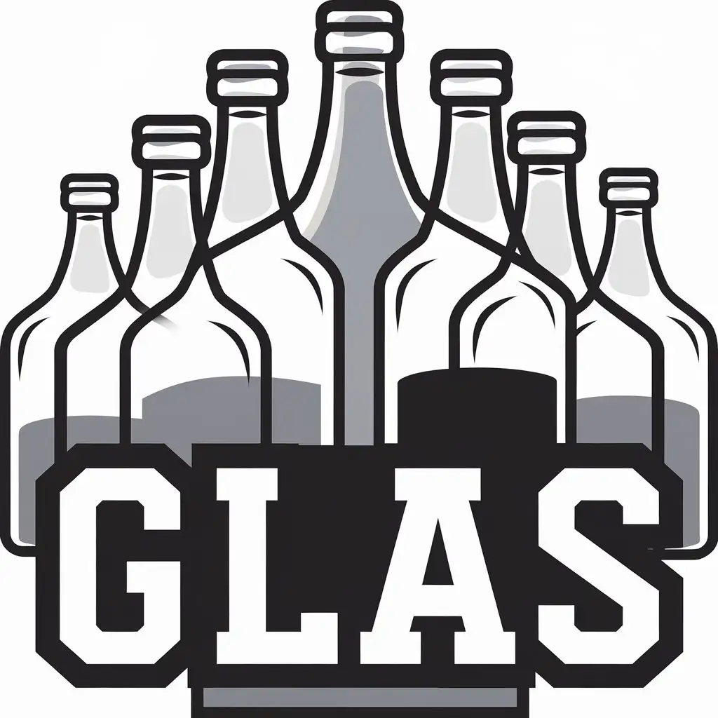 LOGO Design for Glas Empty Glass Bottles Symbol with Clear Background for Nonprofit Industry