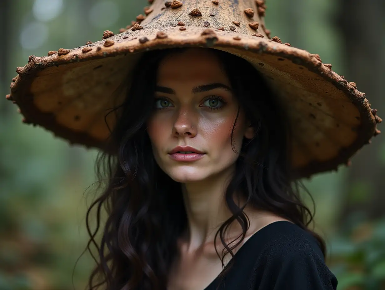 A beautiful witch with mushroom head