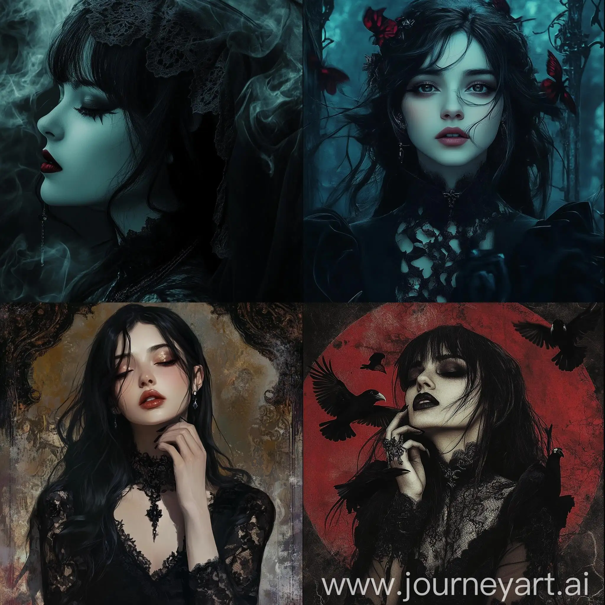 Dark-Gothic-Style-Girl-in-OpiumInspired-Track-Cover-Art