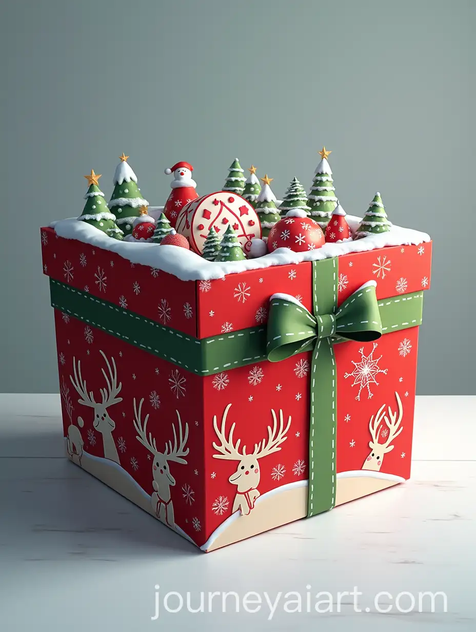 Festive-Christmas-Box-with-Snowflakes-Santa-Claus-and-Reindeers