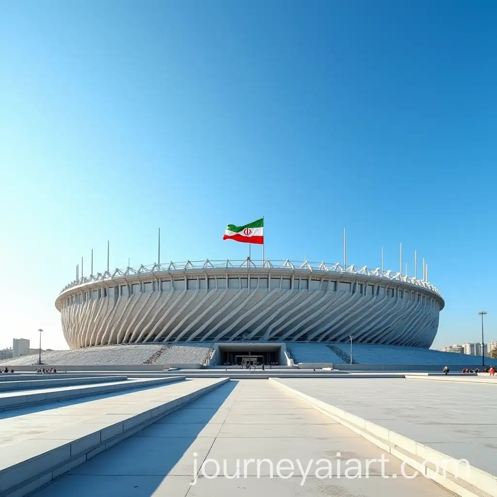 AzAI-Art-Prompt-Expansionadi-Stadium-Renovation-with-Iranian-Flag-in-Bright-Sunlight