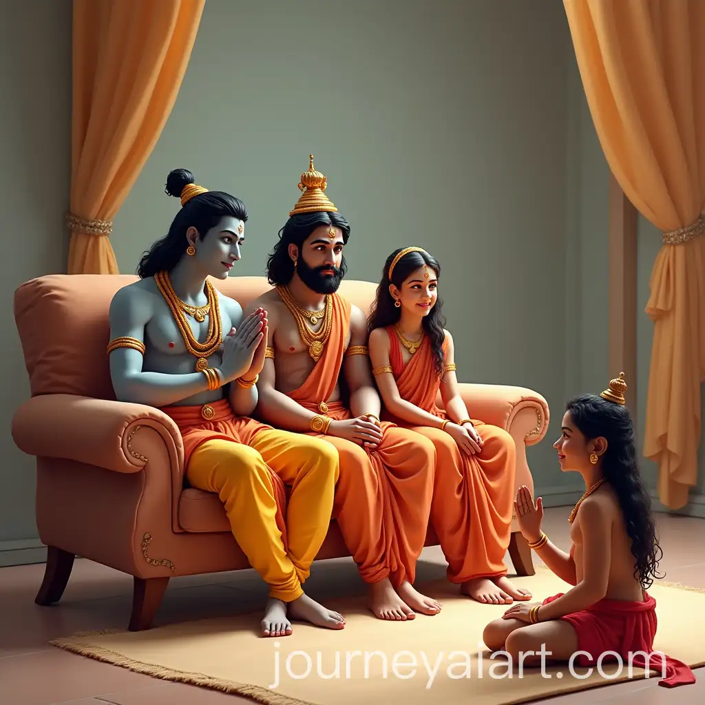 Lord-Ram-Sita-and-Laxman-Bestowing-Blessings-to-Hanuman
