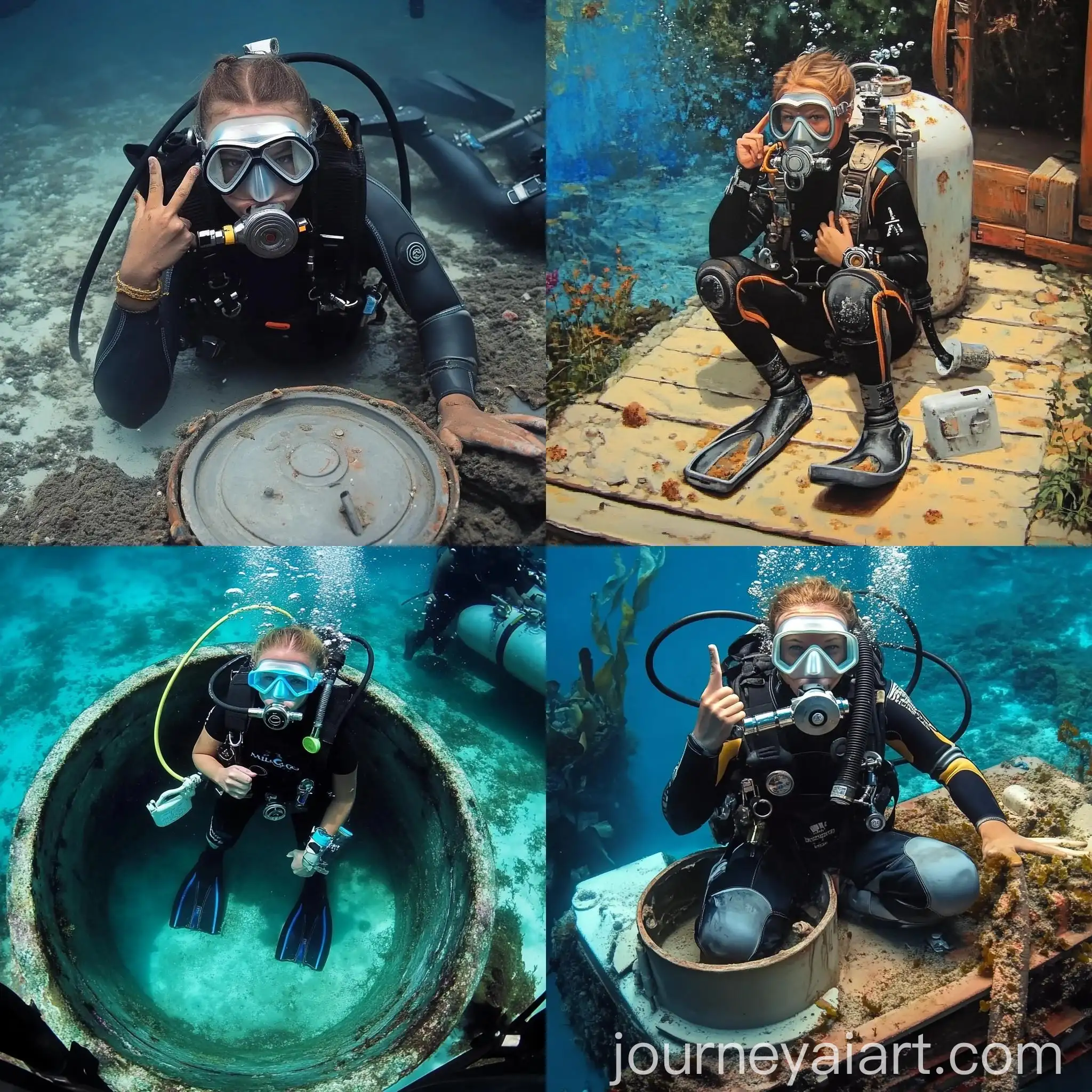 Diver-Exploring-Underwater-with-Sepia-Tones