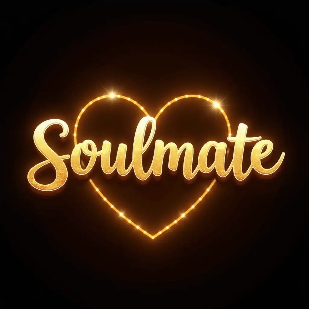 Create shining gold text art for Soulmate Premium